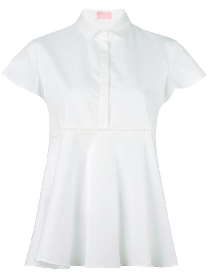 Giamba Flared Blouse, Women's, Size: 40, White, Cotton