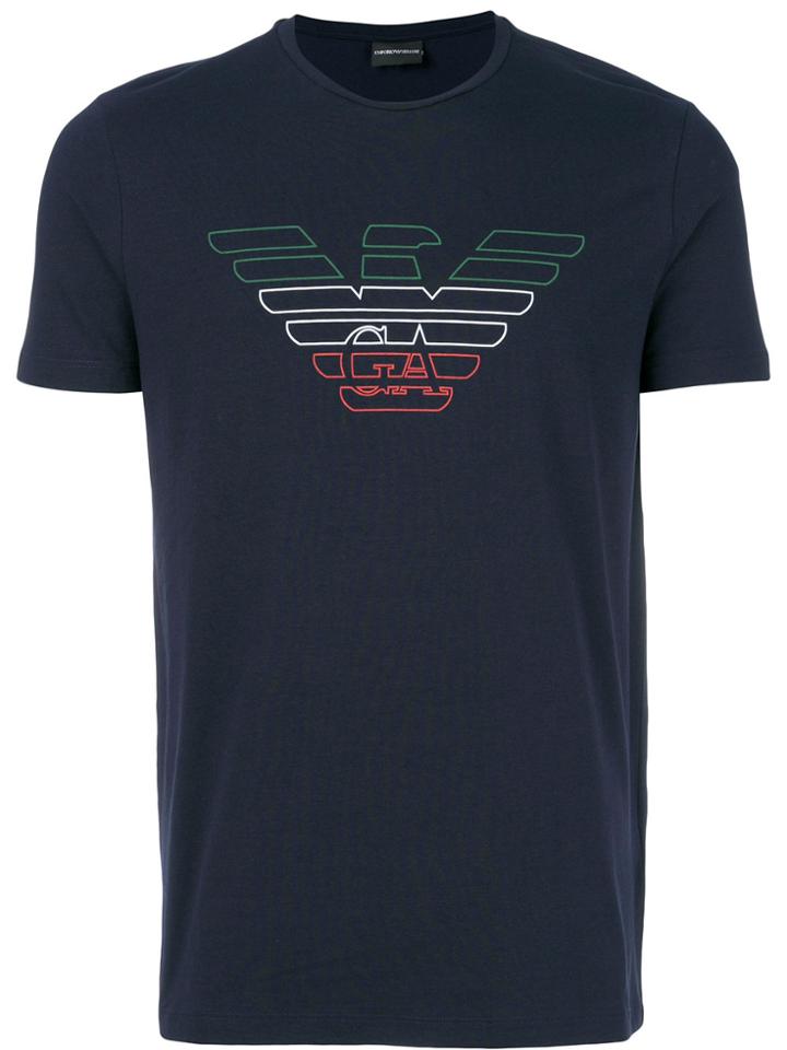 Emporio Armani Logo Printed T-shirt - Blue