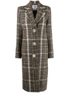 Carmen March Checked Single-breasted Coat - Neutrals