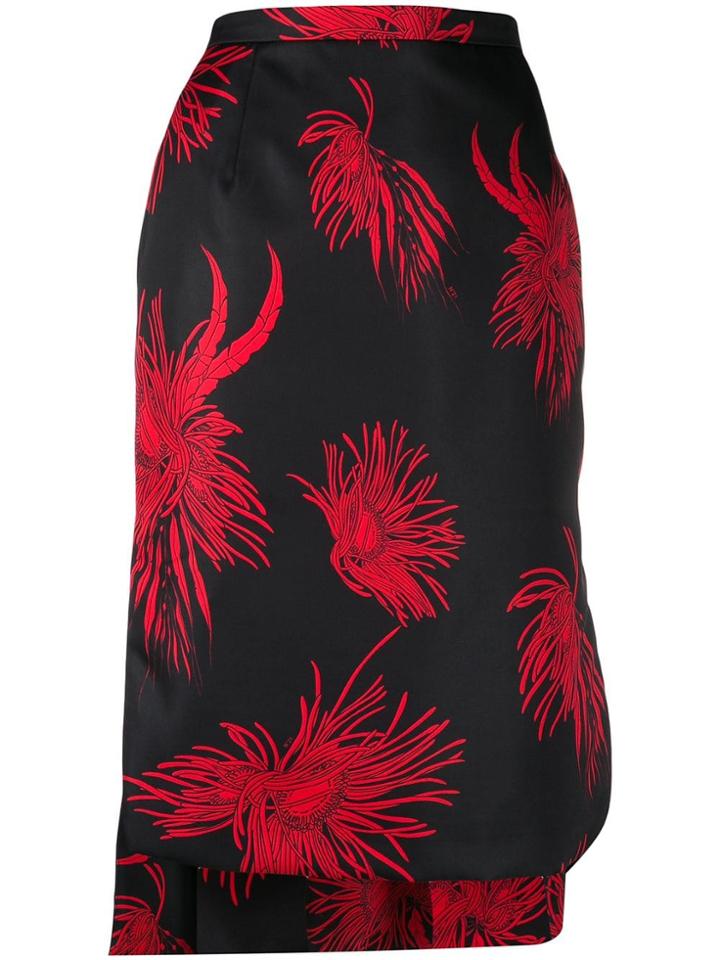 Nº21 Floral Mid-length Skirt - Black