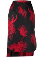 Nº21 Floral Mid-length Skirt - Black