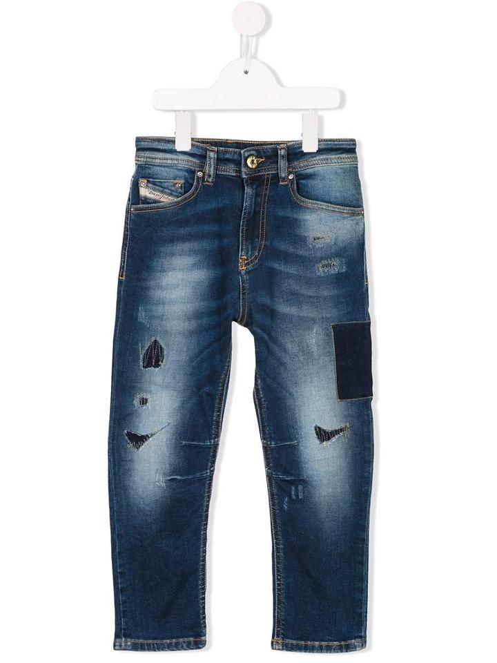 Diesel Kids Distressed Jeans, Toddler Boy's, Size: 4 Yrs, Blue