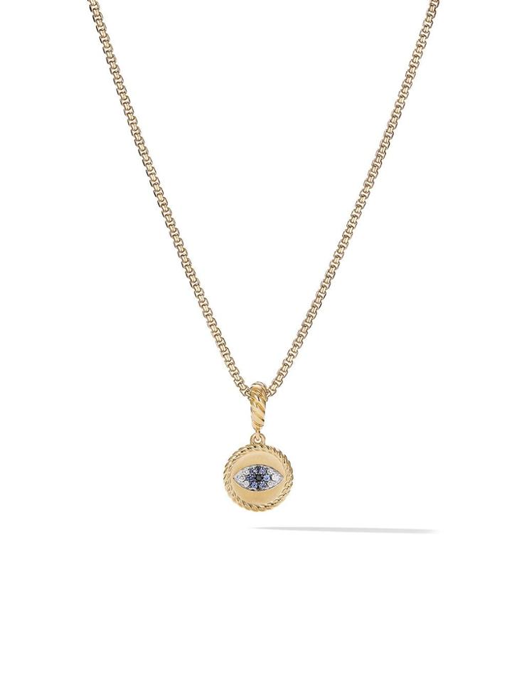 David Yurman 18kt Yellow Gold Amulets Diamond And Sapphire Evil Eye