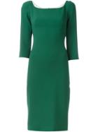 Dolce & Gabbana Fitted Midi Dress, Women's, Size: 46, Green, Viscose/acetate/spandex/elastane/silk
