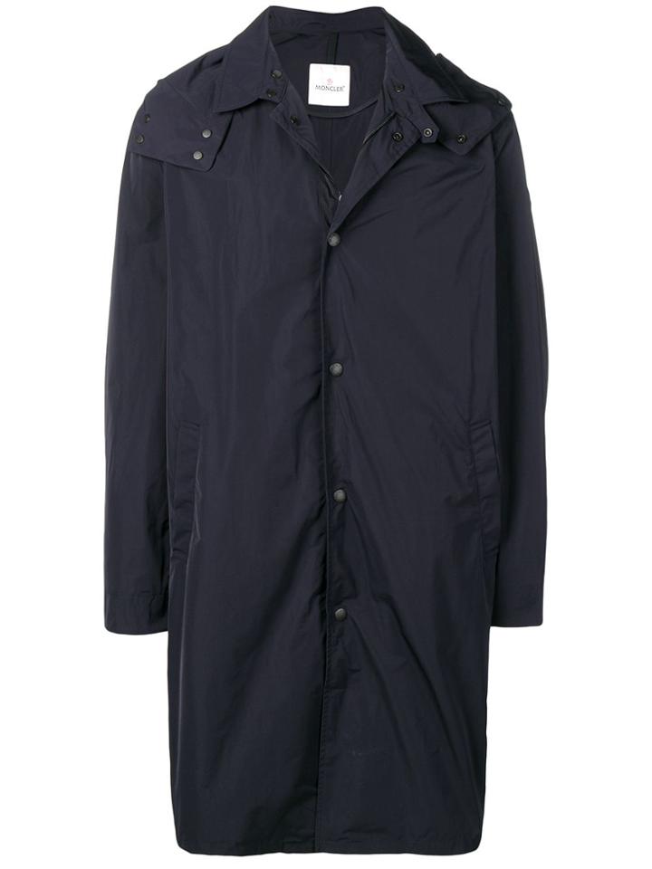 Moncler Straight Fit Rain Coat - Blue