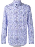Etro - Paisley Print Shirt - Men - Cotton/spandex/elastane - 41, Blue, Cotton/spandex/elastane