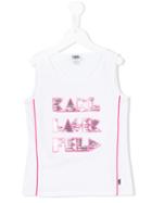 Karl Lagerfeld Kids - Logo Print Tank Top - Kids - Cotton/spandex/elastane - 10 Yrs, Girl's, White