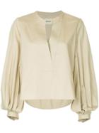 Khaite Deep V-neck Blouse - Nude & Neutrals