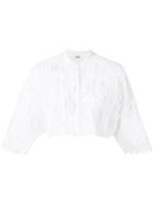 Brunello Cucinelli - Textured Bolero - Women - Silk/cotton/polyamide/acetate - P, White, Silk/cotton/polyamide/acetate