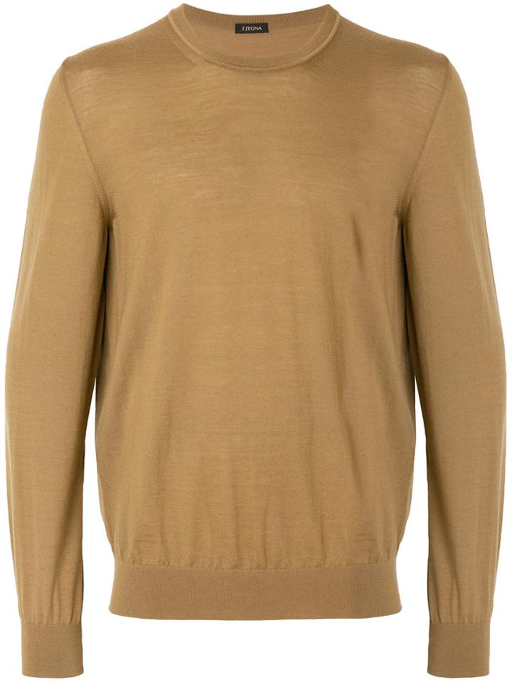 Z Zegna Crew Neck Jumper - Brown