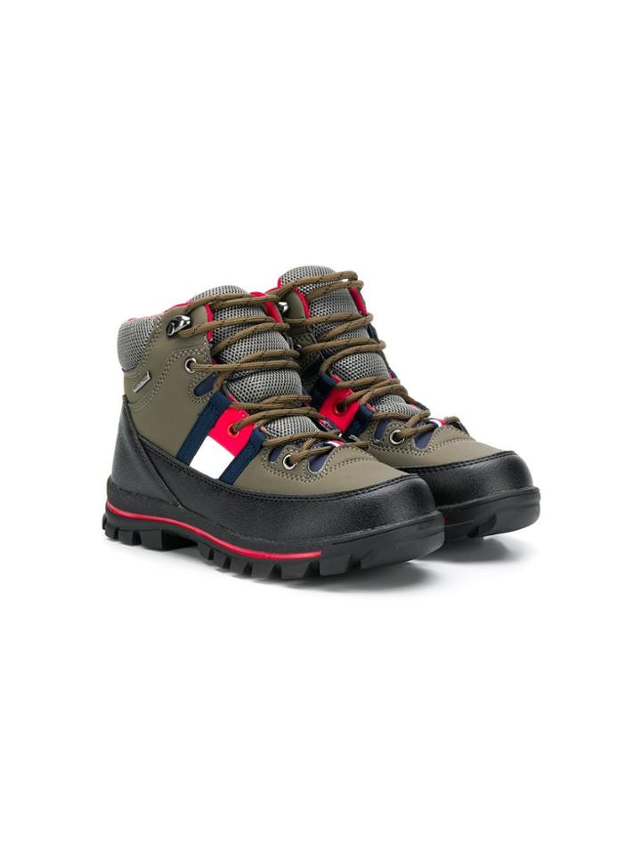 Tommy Hilfiger Junior Hiking-style Logo Boots - Green