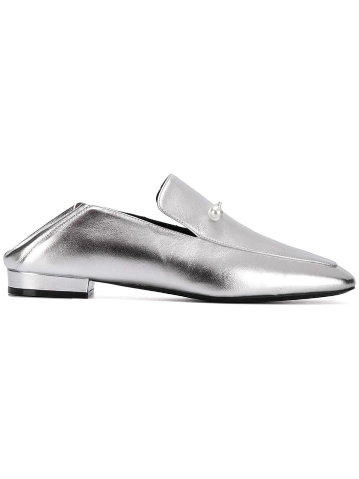 Coliac Pearl Pierced Loafers - Silver