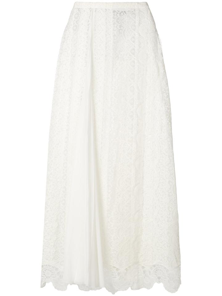 Ermanno Scervino Crochet Maxi Skirt - White