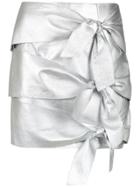 Nk Short Leather Skirt - Grey
