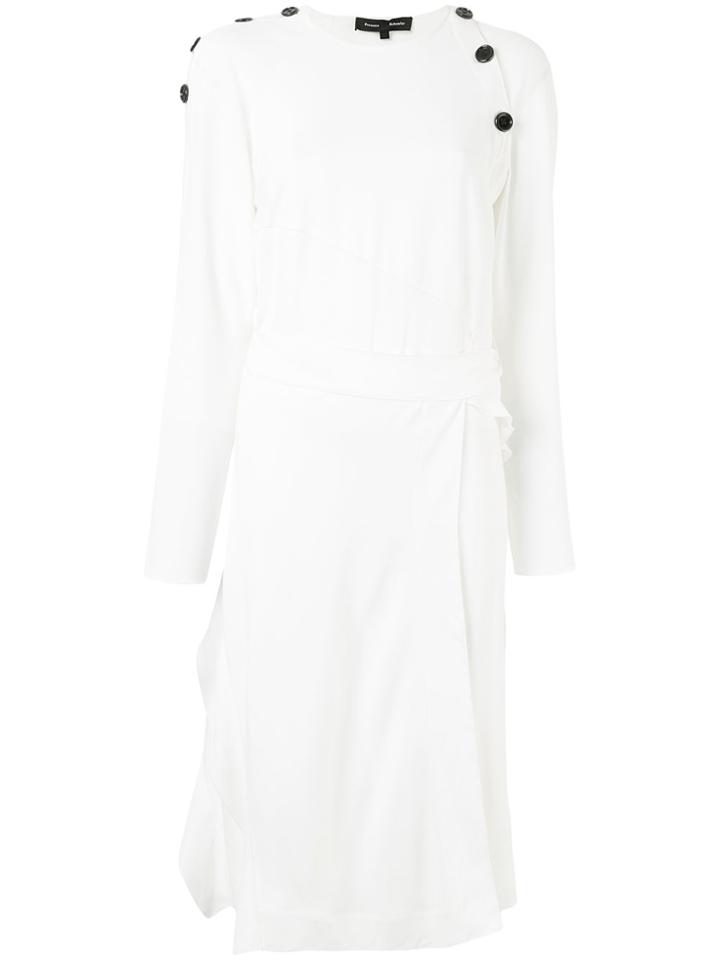 Proenza Schouler Button Embellished Midi Dress - White