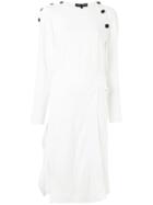Proenza Schouler Button Embellished Midi Dress - White