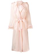 Genny Sheer Belted Trench Coat - Nude & Neutrals