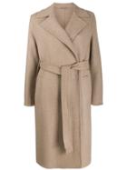 Closed Belted Straight Coat - Neutrals