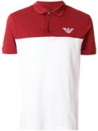 Emporio Armani Color Blocked Logo Polo Shirt - Red