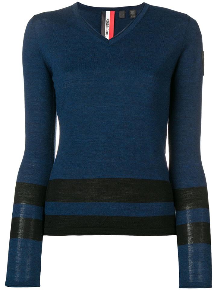 Rossignol Knit V Neck Sweater - Blue
