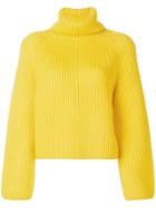 Pringle Of Scotland Roll Neck Ribbed Sweater - Yellow & Orange