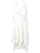 Saint Laurent Halter Neck Star Embellished Dress, Women's, Size: 38, White, Silk