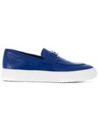 Versace Collection Embossed Plaque Sneakers - Blue
