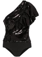 Alexandre Vauthier One-shouldered Sequin Embellished Bodysuit - Black