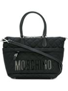 Moschino Quilted Logo Tote Bag, Women's, Black