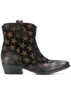 Fausto Zenga Star Print Western Boots - Black