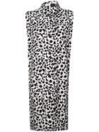 Carmen March Leopard Print Shift Dress - Grey
