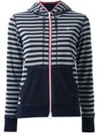 Loveless Contrast Pocket And Cuff Striped Zipped Hoodie