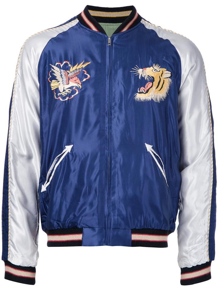 Tailor Toyo Suka Bomber Jacket, Men's, Size: Large, Blue, Acetate