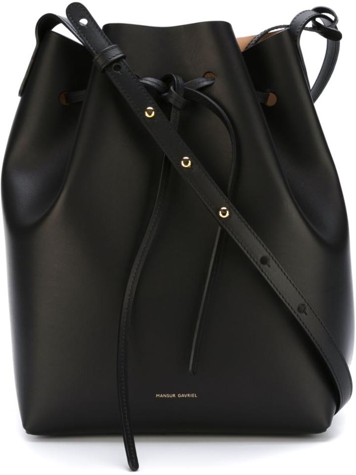 Mansur Gavriel Bucket Shoulder Bag, Women's, Black, Calf Leather