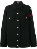 Natasha Zinko Embroidered Oversized Jacket, Women's, Size: 34, Black, Acetate/cupro/wool