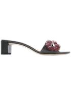 Fendi Floral Applique Sandals - Pink & Purple