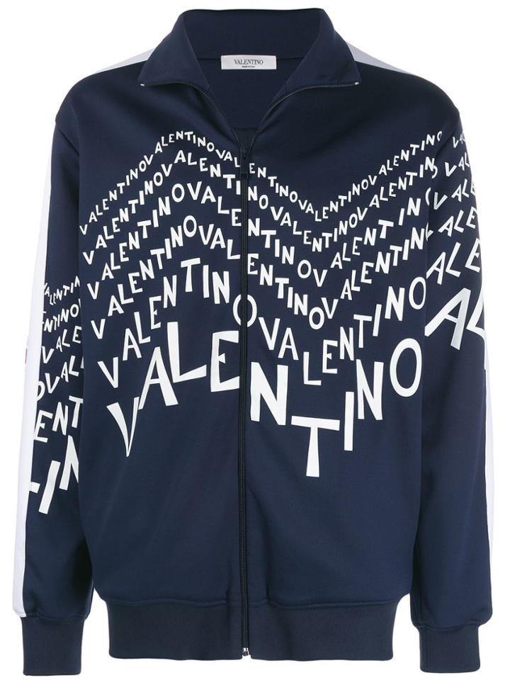 Valentino Logo Print Track Jacket - Blue