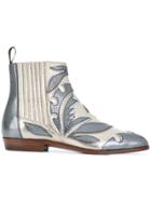 Santoni Appliqué Ankle Boots - Metallic
