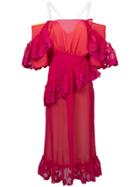 Marco De Vincenzo Embroidered Off Shoulder Dress - Pink