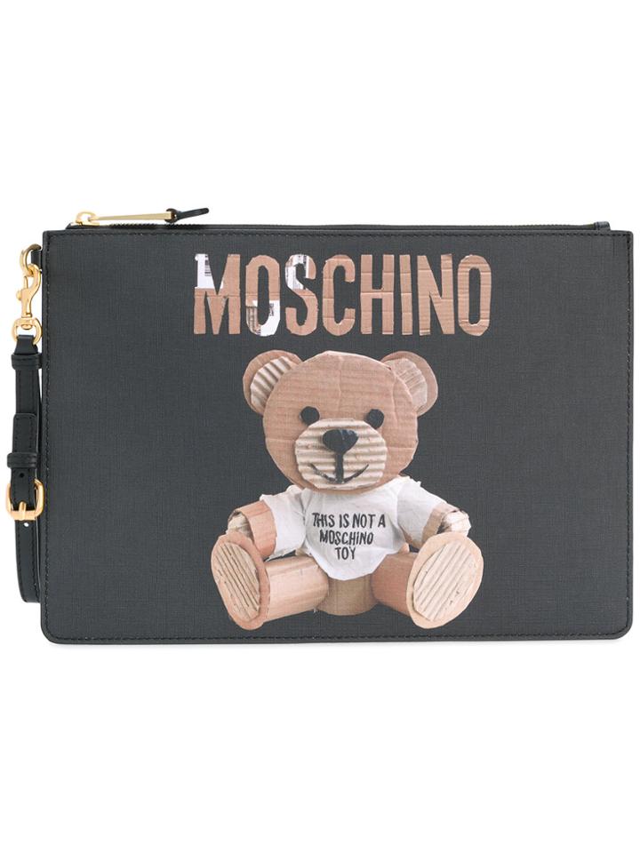 Moschino Toy Bear Portfolio Clutch - Black