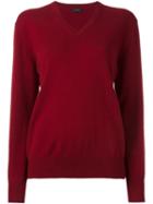 Joseph V-neck Jumper, Women's, Size: Large, Red, Cashmere