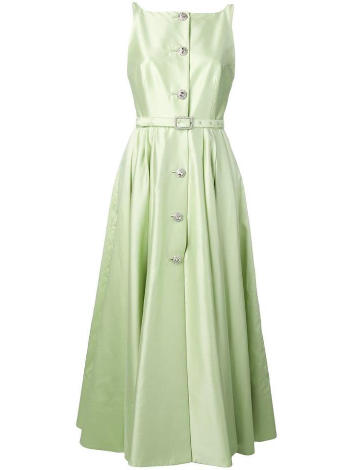 Alessandra Rich Embellished Button Dress - Green
