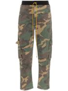 Rhude Rifle Camo Print Cotton Cargo Trousers - Green