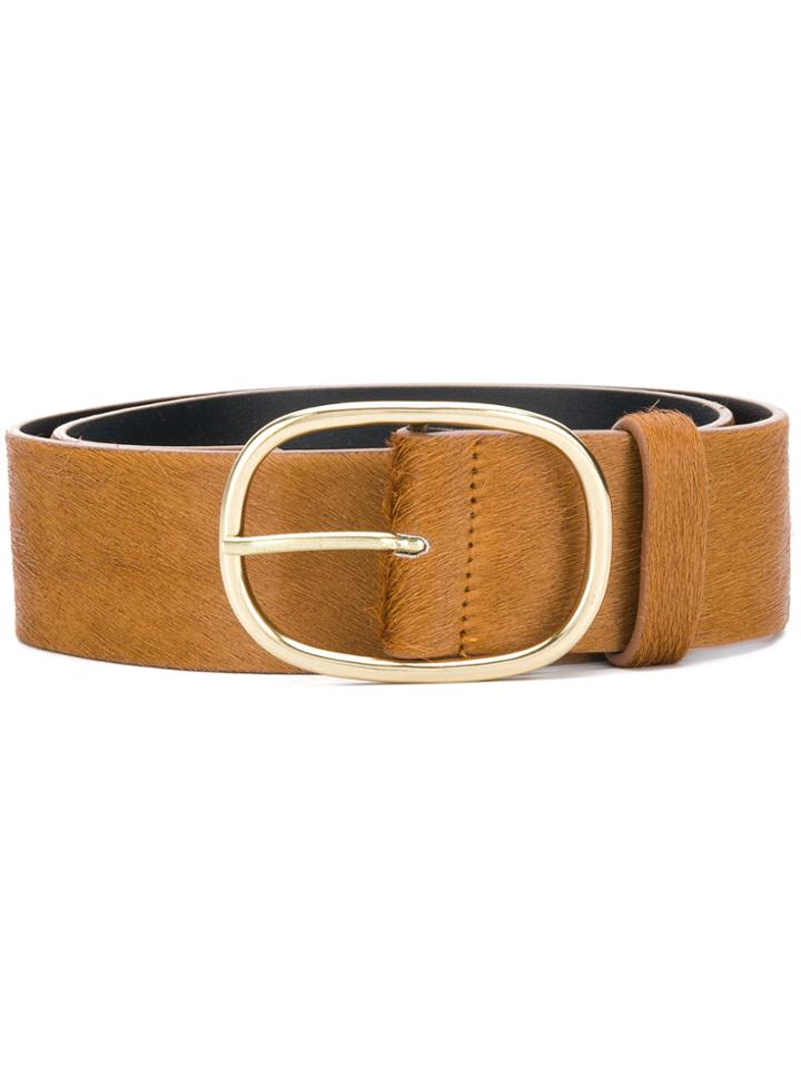 Closed Goat Fur Belt - Brown