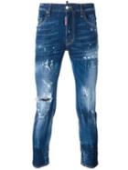 Dsquared2 Skater Distressed Jeans, Men's, Size: 46, Blue, Cotton/spandex/elastane/polyester