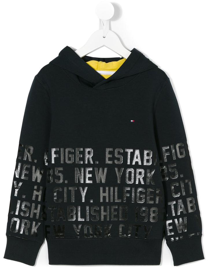 Tommy Hilfiger Junior - Graphic Print Hoodiee - Kids - Cotton/spandex/elastane/modal - 7 Yrs, Blue