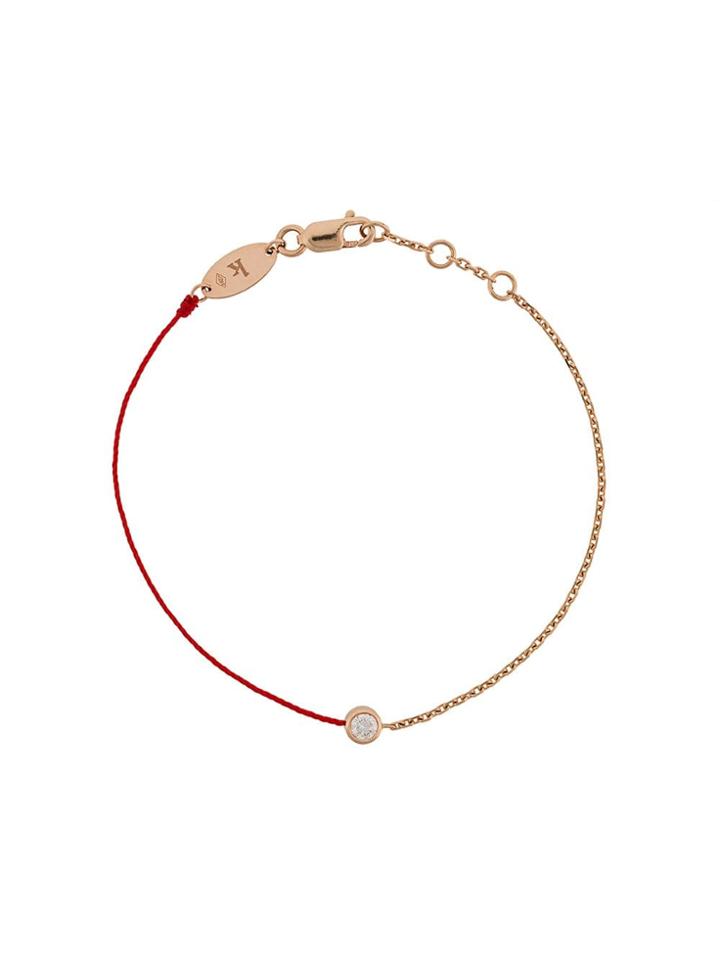 Redline 18kt Rose Gold And Diamond String And Chain Bracelet