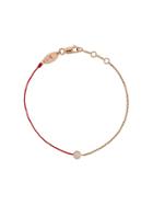 Redline 18kt Rose Gold And Diamond String And Chain Bracelet