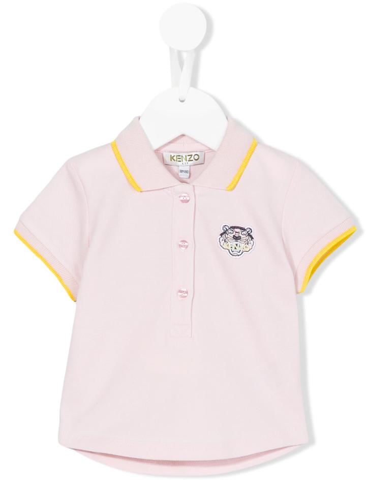 Kenzo Kids - Tiger Logo Polo Top - Kids - Cotton - 24 Mth, Pink/purple