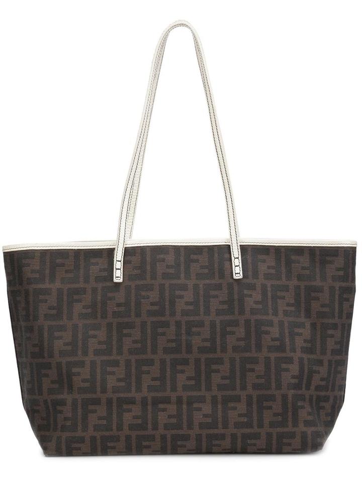 'roll' Logo Print Tote, Women's, Brown, Fendi Vintage